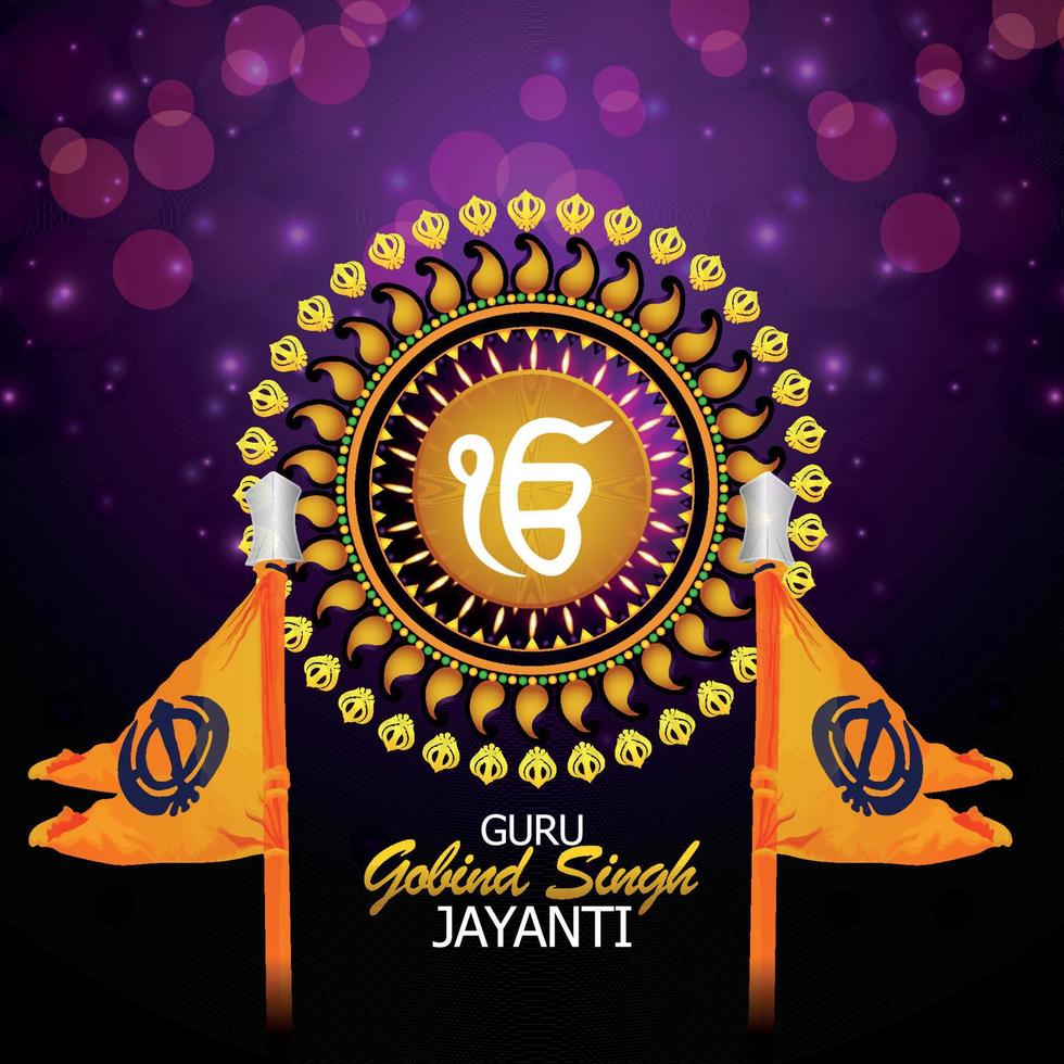 Guru gobind singh jayanti celebration background vector