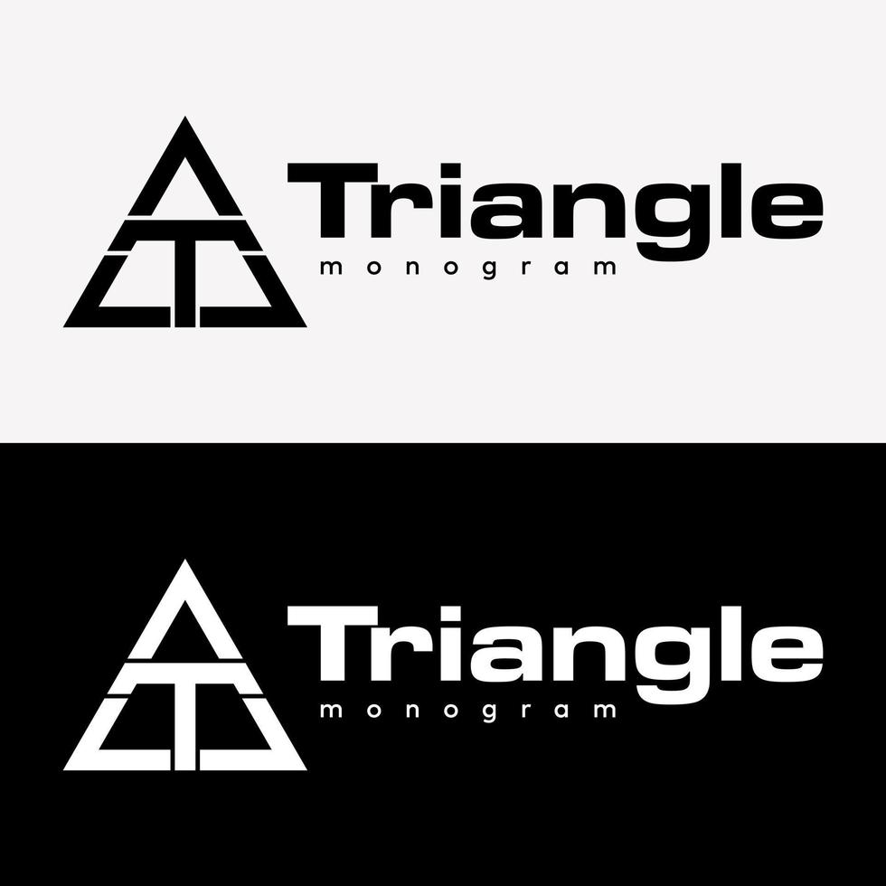 Letter T Monogram Triangle Shape Brand Identity Business. Letter AT TA Logo Design Vector
