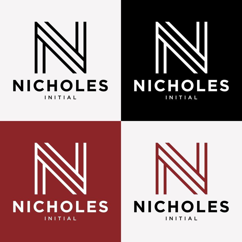Letter N Monogram Style Line Elegant Icon Symbol Brand Identity Logo Design Vector