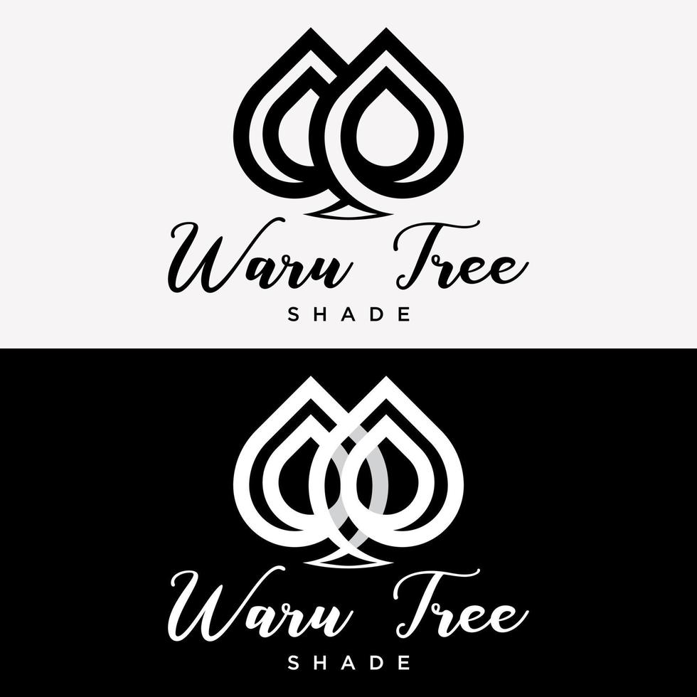 establecer línea de estilo de árbol elegante negocio crecimiento planta marca logotipo diseño vector