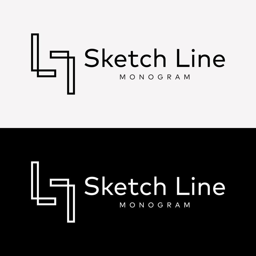 Letter S Monogram Sketch Line Elegant Identity Business. Letter S In Negative Space Logo Design Vector