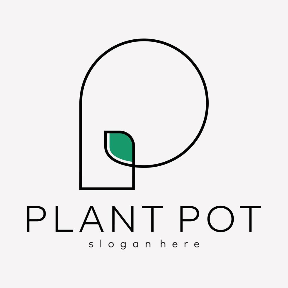 Letter P Monogram Alphabet Line Thin Leaf Business Brand Logo Design Vector