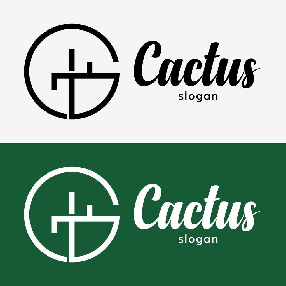 letra c monograma símbolo icono árbol cactus identidad negocio logotipo diseño vector