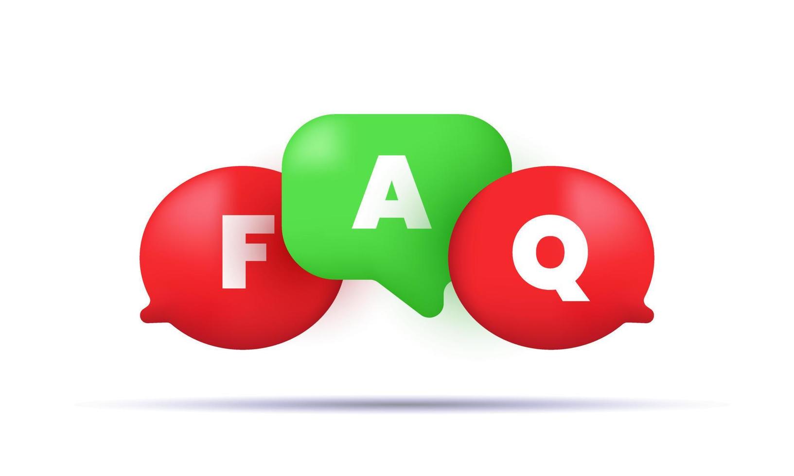 illustration vector 3d frequently asked questions faq banner computer