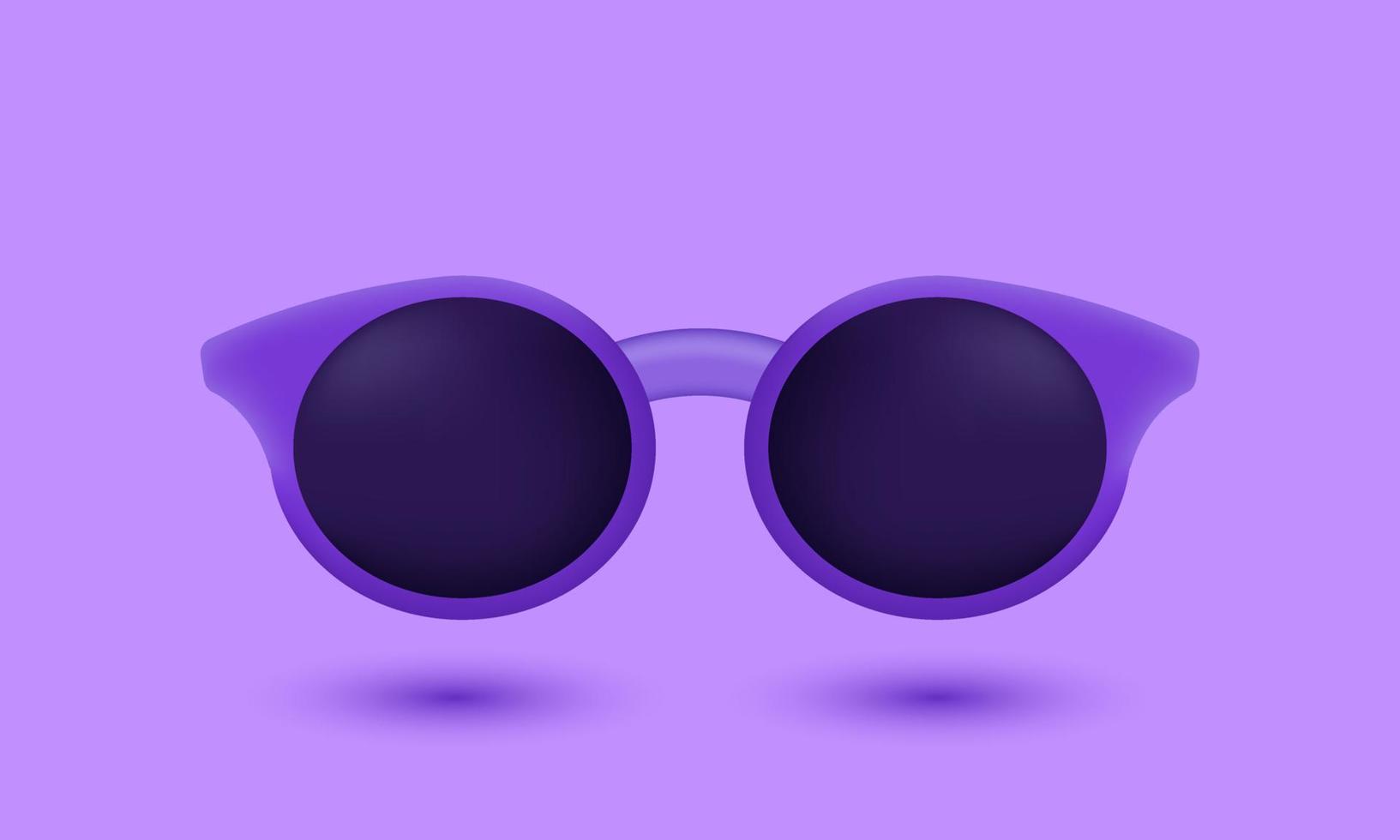 ilustración 3d vector de icono de gafas púrpura realista