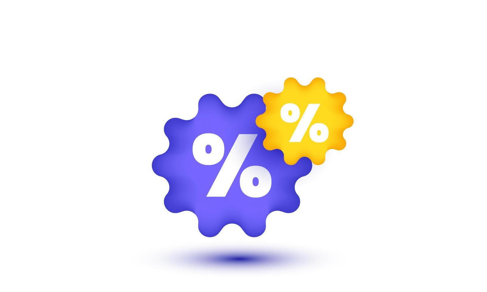 illustration 3d icon shopping price tag discount coupon percent vector