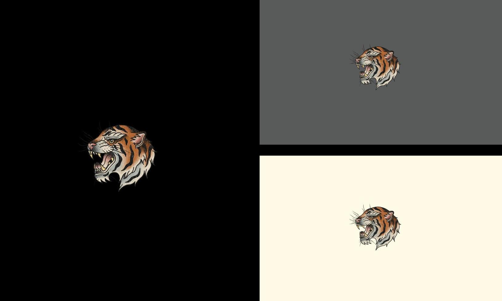 head tiger vector logo concept illustration design