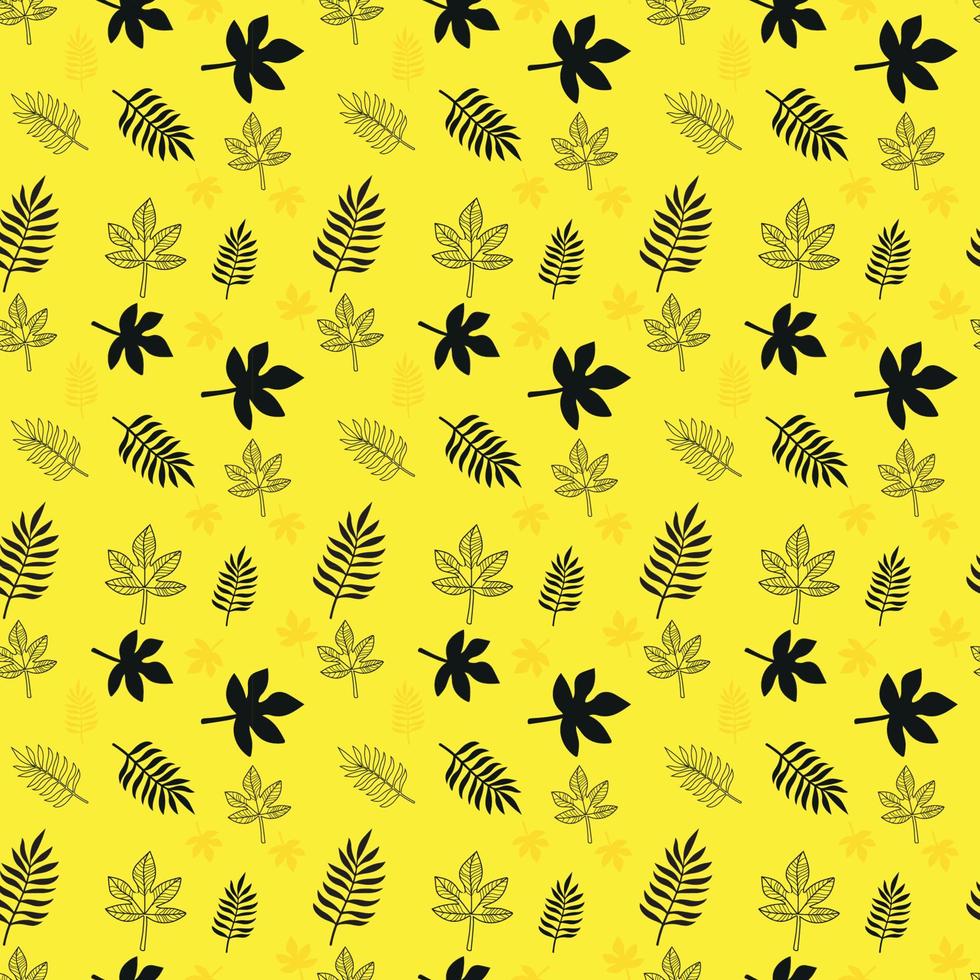 Tropical hawaiian black yellow seamless pattern vector