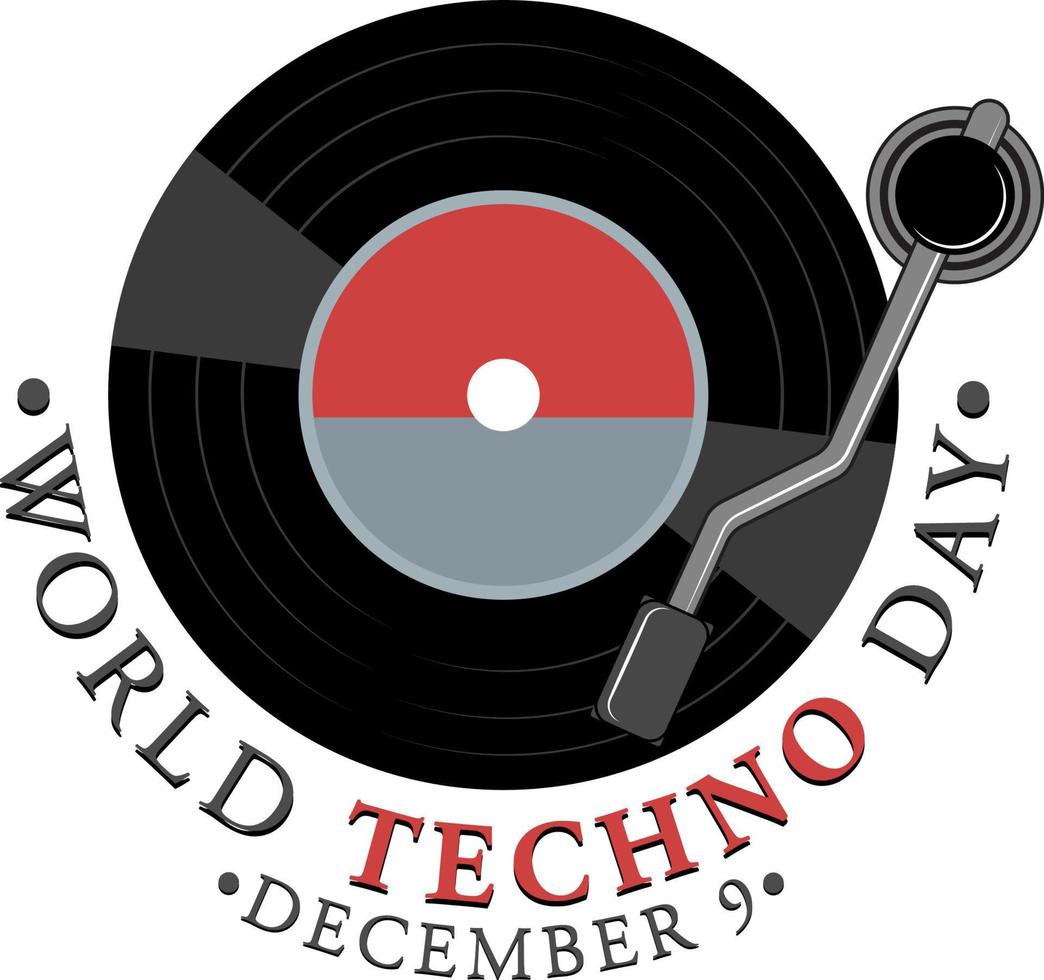 World techno day text banner design vector