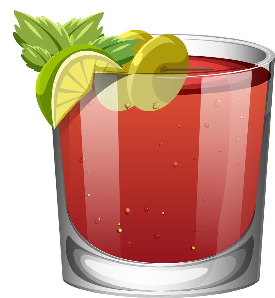 Glass of bloody mary cocktail isolated vector