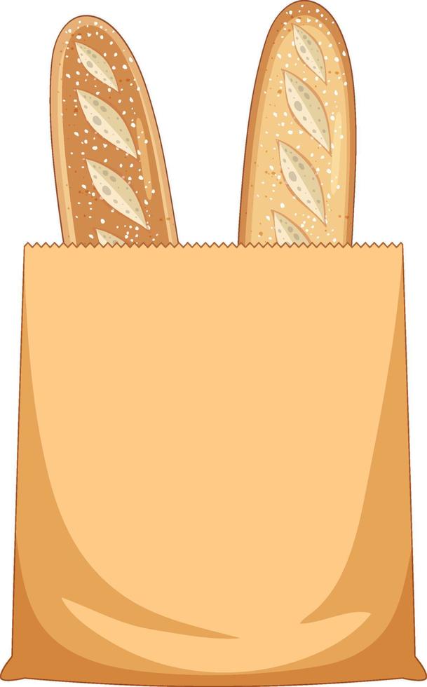 deliciosa caricatura de baguette francesa vector