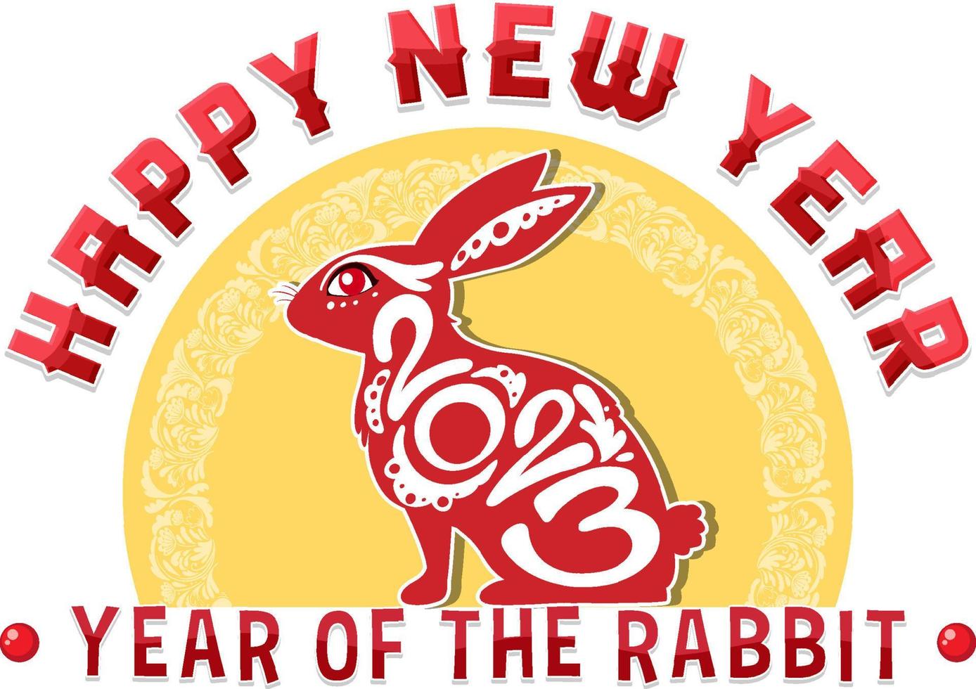 Happy New Year 2023 Year of the Rabbit vector