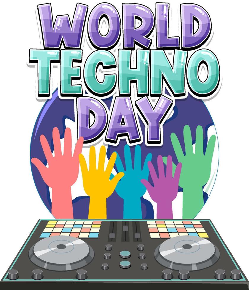 World Techno Day Banner Design vector