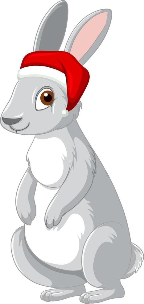 Cute grey rabbit cartoon character vector