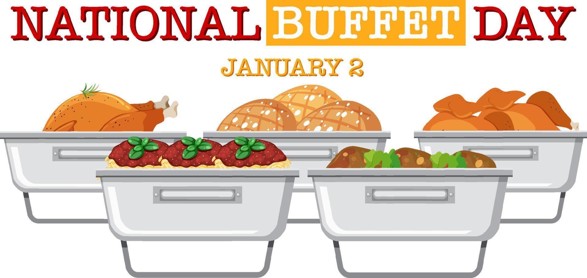 National Buffet Day Text Banner Design vector