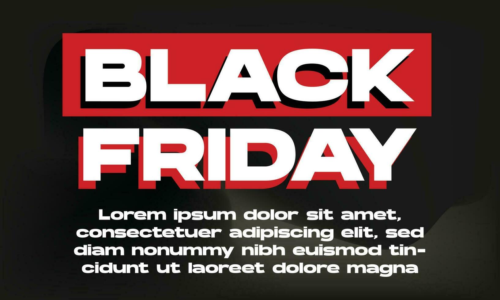 Black Friday Sale banner vector illusration. Modern minimal design with black, white, and typography. For Poster, Ads, Card Invitation, Social Media. Editable. Template