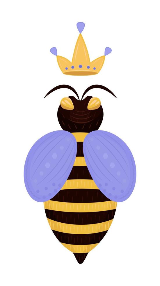abeja reina, ilustración colorida vector
