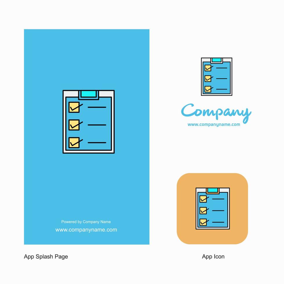 Checklist Company Logo App Icon and Splash Page Design Creative Business App Design Elements vector