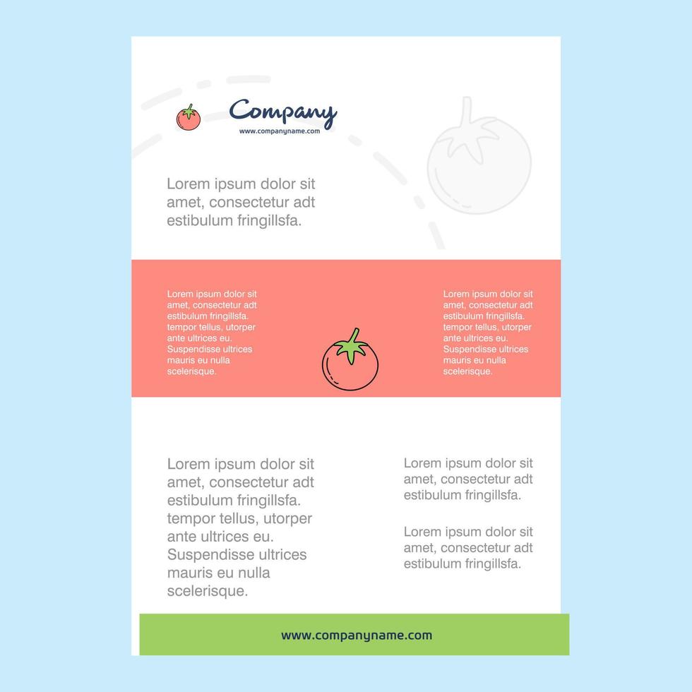 Template layout for Tomato comany profile annual report presentations leaflet Brochure Vector Background