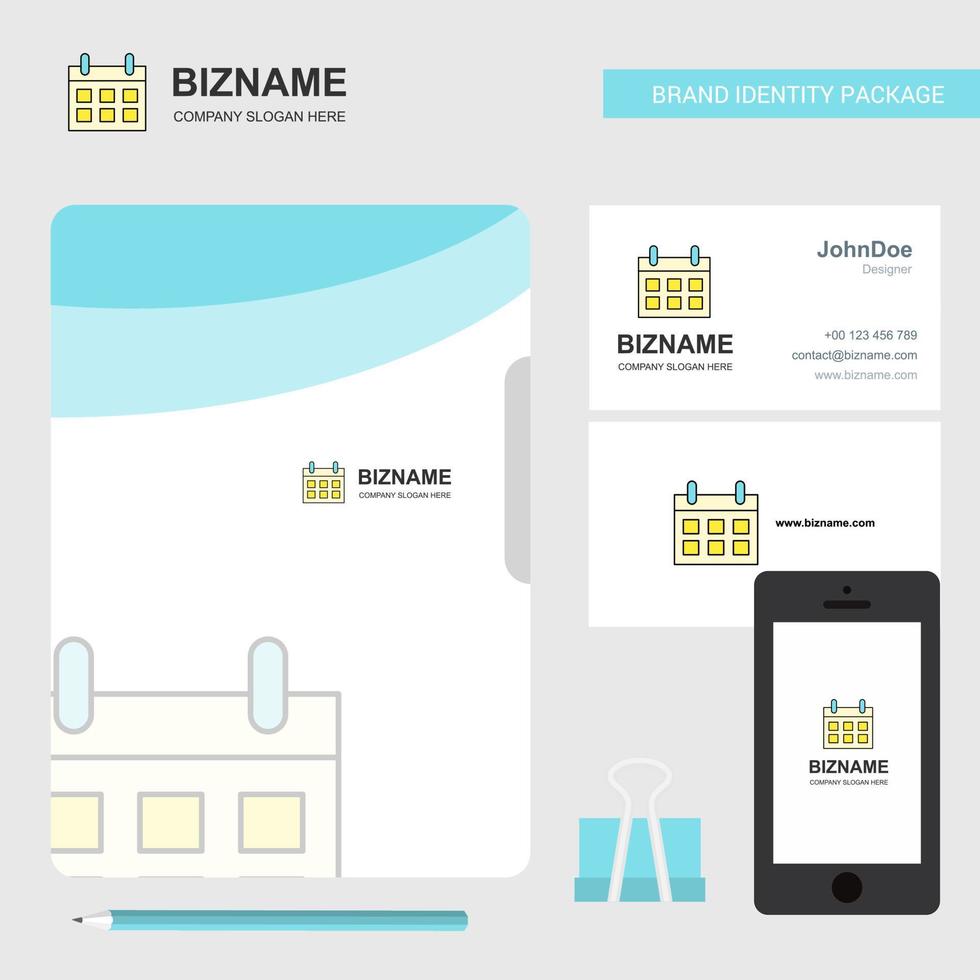 Calendar Business Logo File Cover Visiting Card and Mobile App Design Vector Illustration