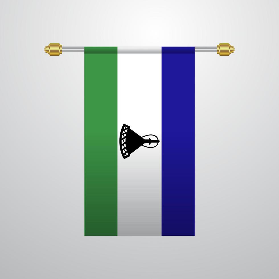 Lesotho hanging Flag vector