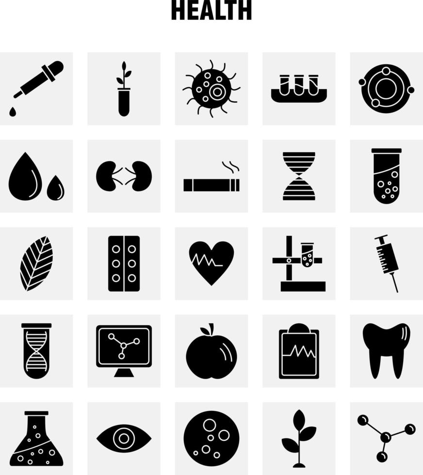 icono de glifo sólido de salud para impresión web y kit de uxui móvil como laboratorio de biología planta ciencia biología matraz laboratorio ciencia pictograma paquete vector