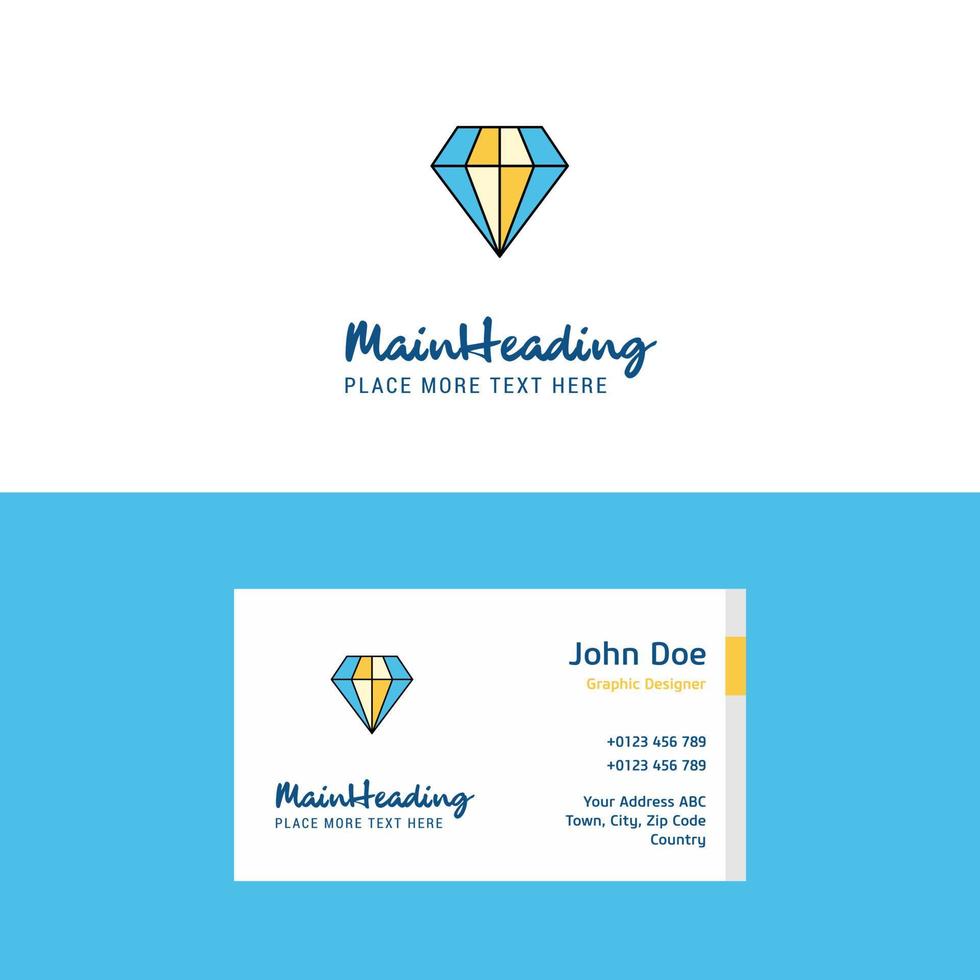 Flat Diamond Logo and Visiting Card Template Busienss Concept Logo Design vector