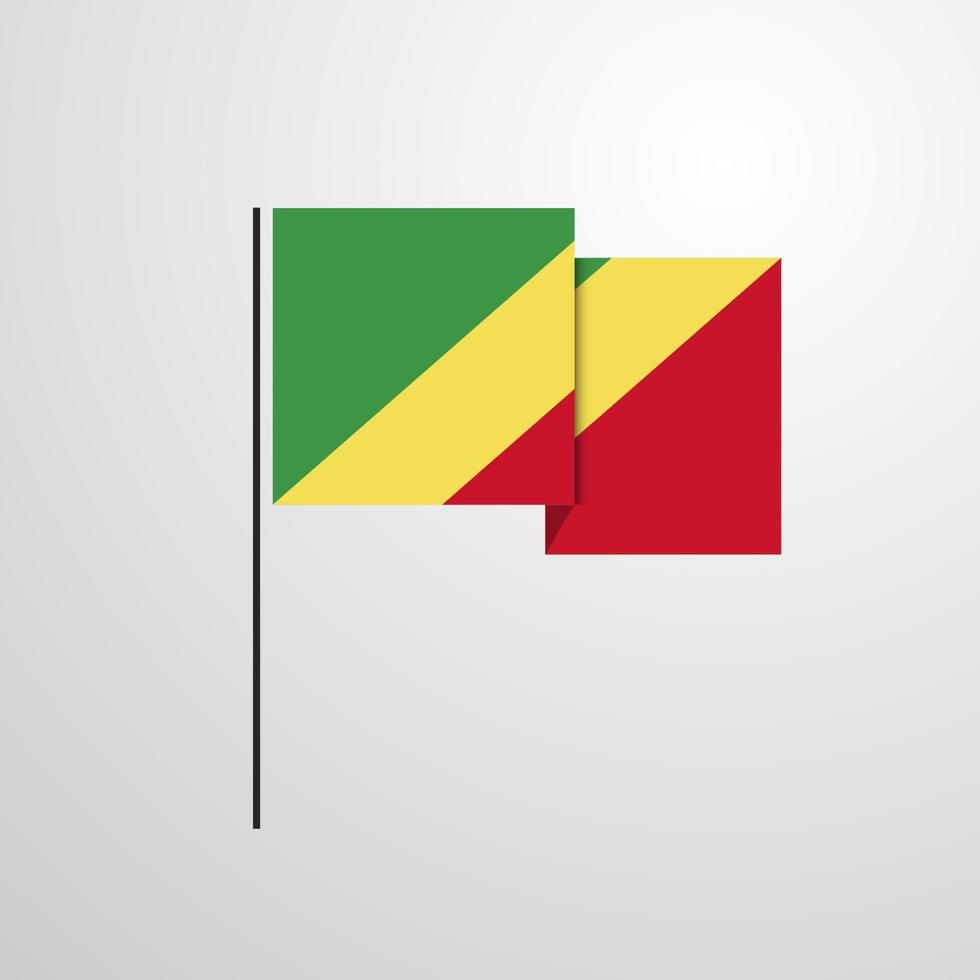 vector de diseño de bandera ondeante de república del congo