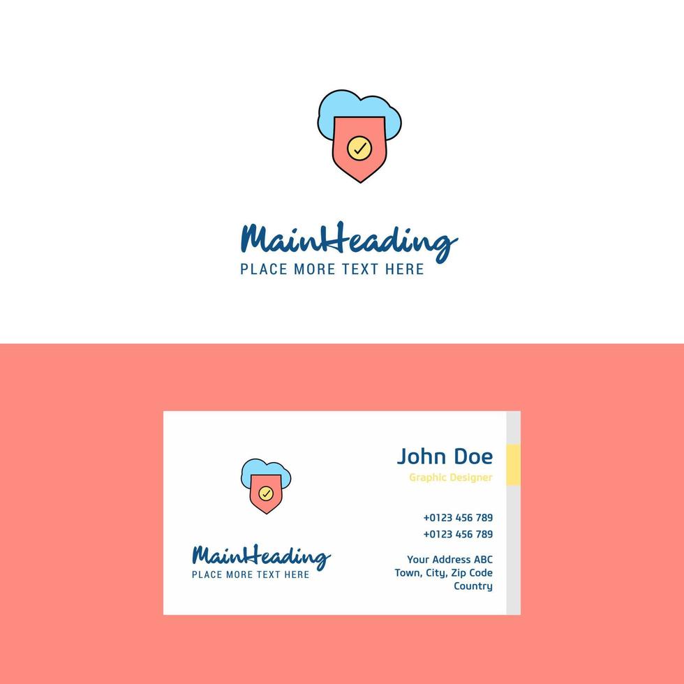 Flat Secure cloud Logo and Visiting Card Template Busienss Concept Logo Design vector