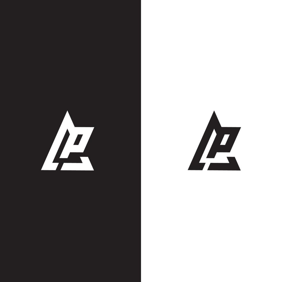 AP or P abstract vector logo monogram design