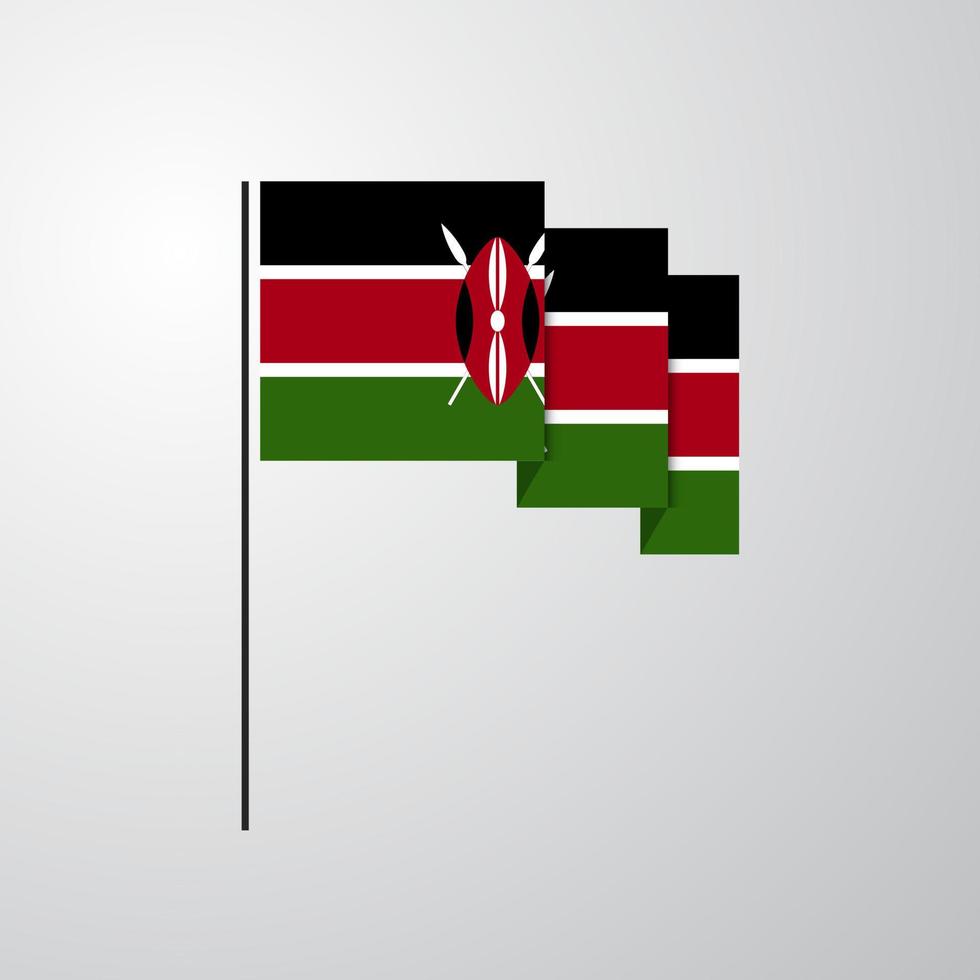 Kenya waving Flag creative background vector
