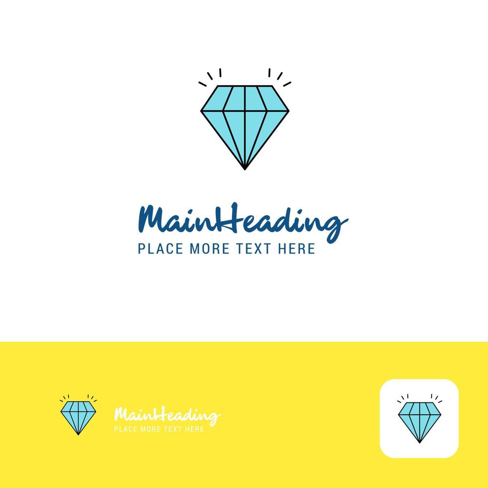 Creative Diamond Logo Design Flat color Logo place for Tagline Vector Illustration