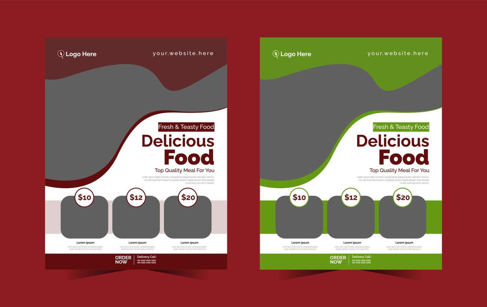 FOOD MENU FLYER TEMPLATE vector