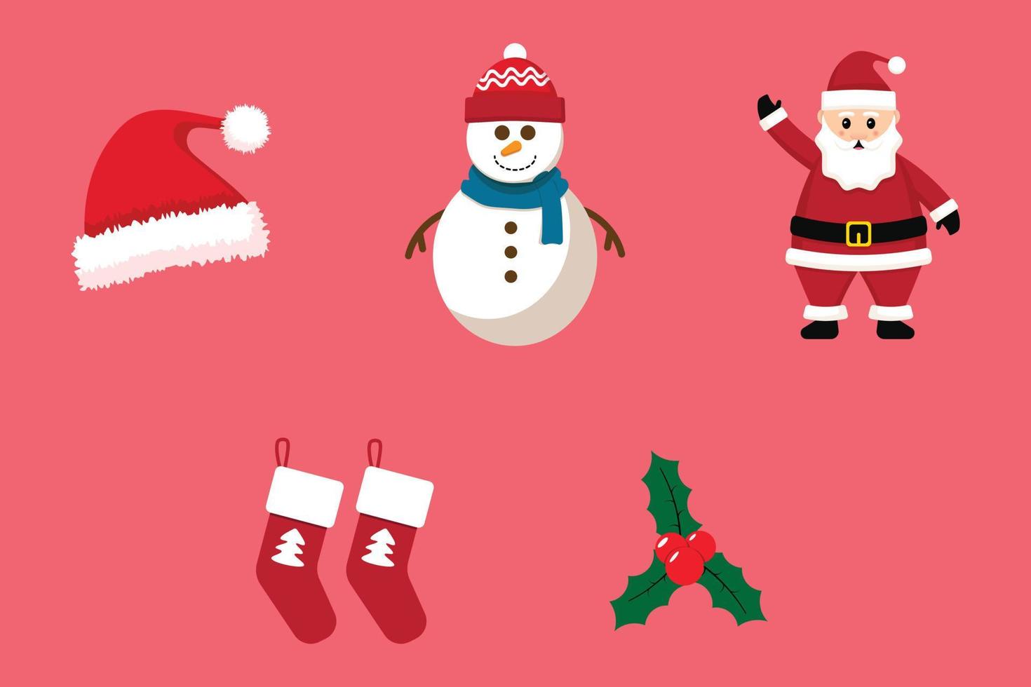 iconos de navidad y conjunto de ilustraciones vectoriales vector