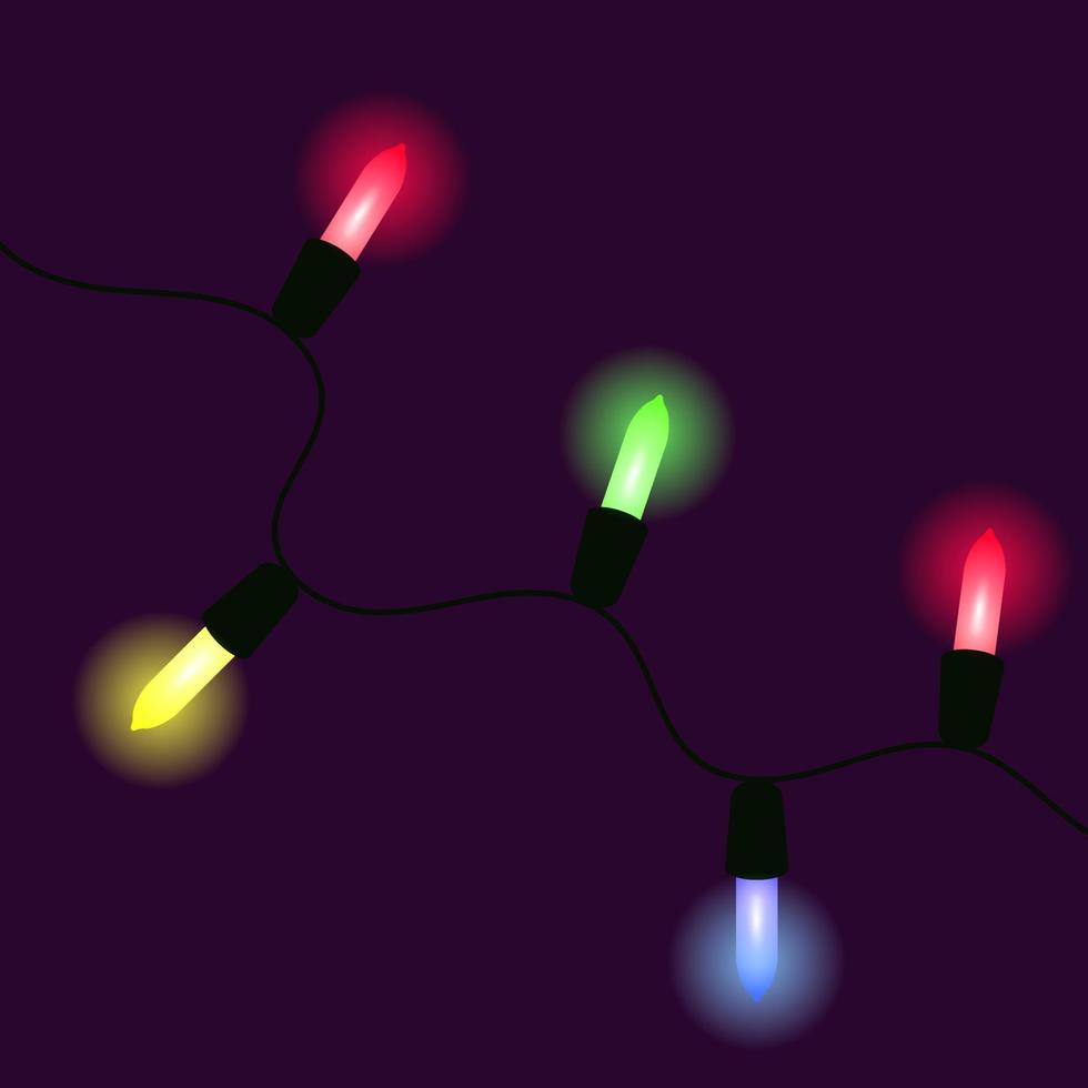 vector de luces de navidad sobre fondo plano