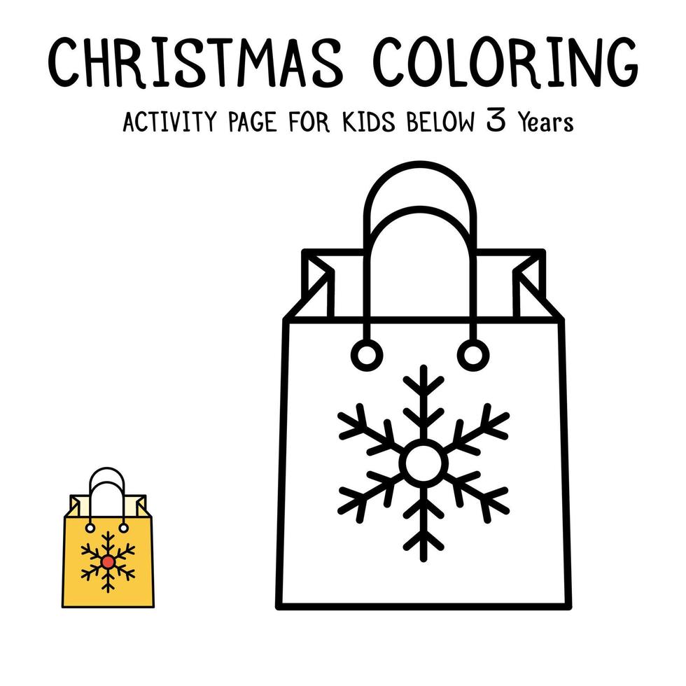 Libro de actividades navideñas para colorear para niños menores de 3 años vector