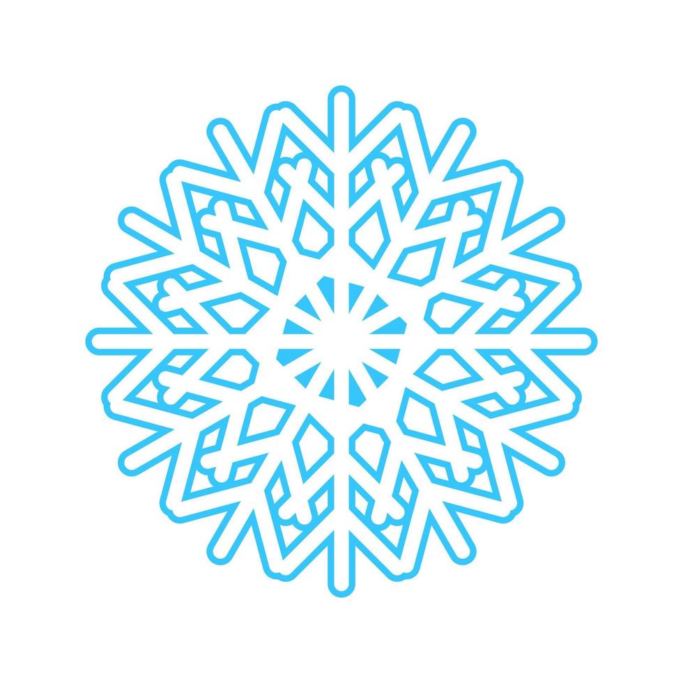 simple copo de nieve hecho de líneas azules. decoración festiva para año nuevo y navidad, símbolo de invierno, elemento de diseño. ilustración vectorial vector
