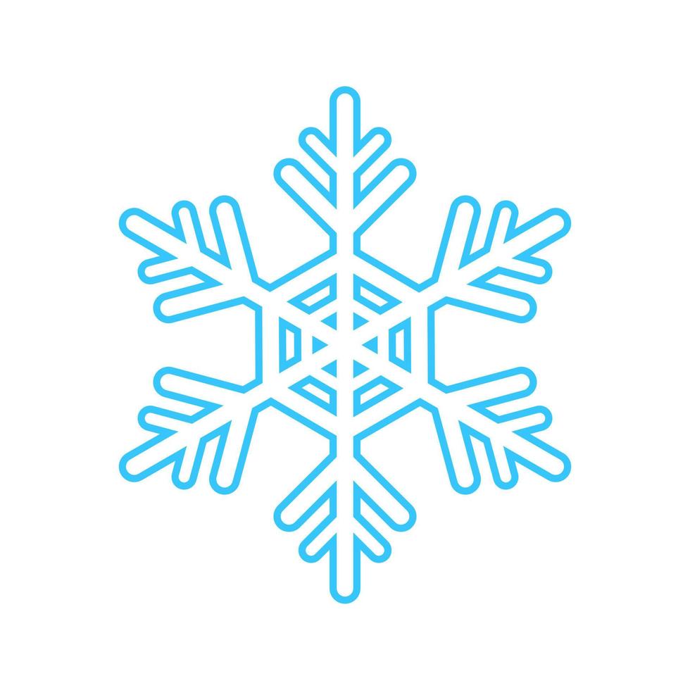 simple copo de nieve hecho de líneas azules. decoración festiva para año nuevo y navidad, símbolo de invierno, elemento de diseño. ilustración vectorial vector