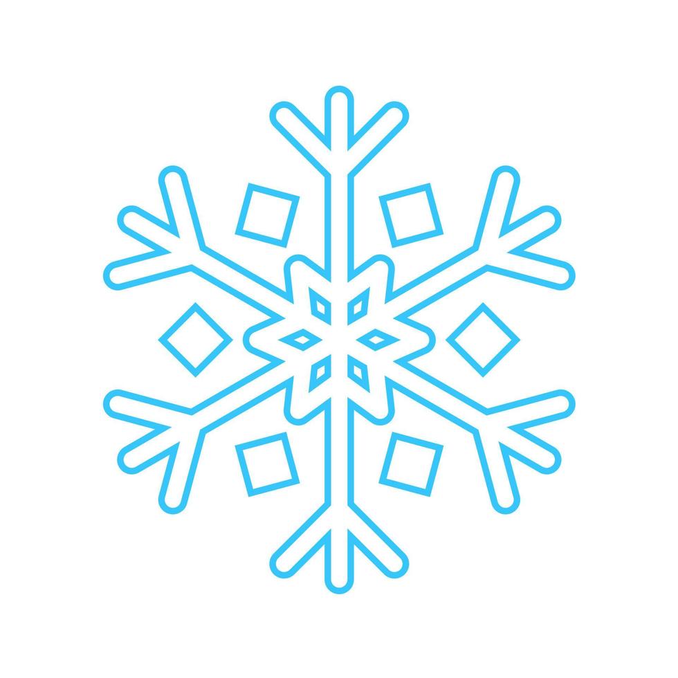 simple copo de nieve hecho de líneas azules. decoración festiva para año nuevo y navidad, símbolo de invierno, elemento de diseño. ilustración vectorial vector