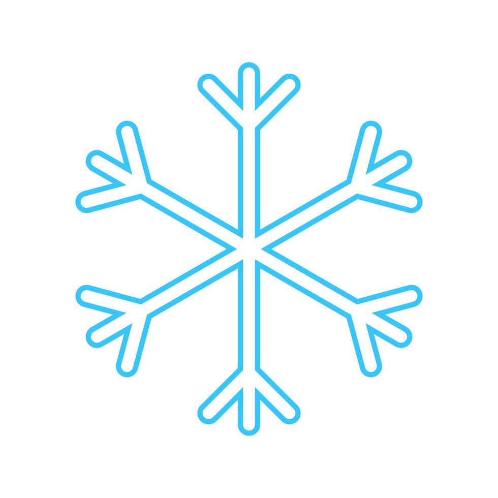 Simple snowflake made of blue lines. Festive decoration for New Year and Christmas, symbol of winter, element for design. Vector illustration