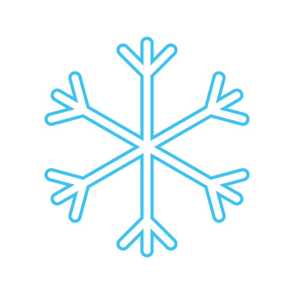 simple copo de nieve hecho de líneas azules. decoración festiva para año nuevo y navidad, símbolo de invierno, elemento de diseño. ilustración vectorial vector