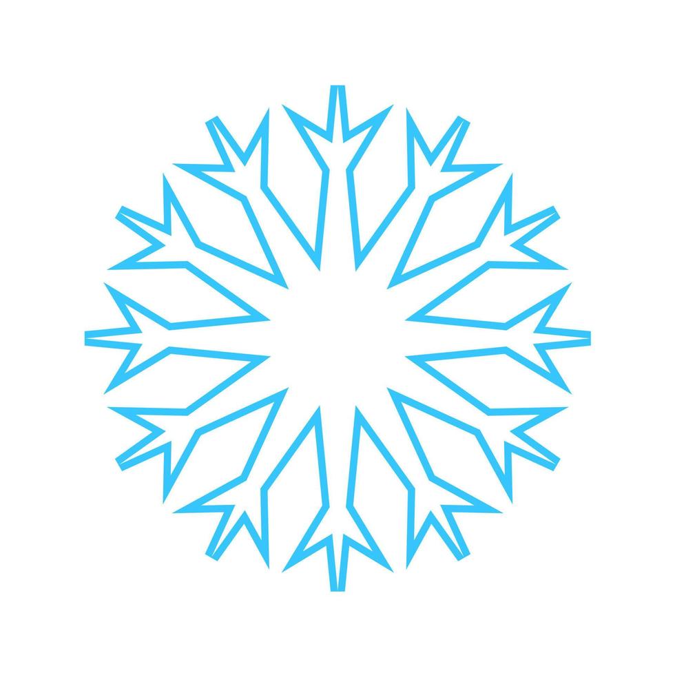 simple copo de nieve hecho de líneas azules. decoración festiva para año nuevo y navidad, símbolo de invierno, elemento de diseño. ilustración vectorial vector