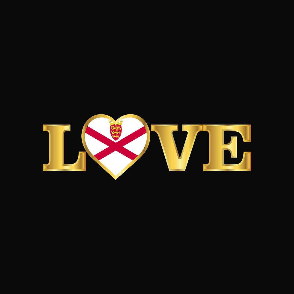 Golden Love typography Jersey flag design vector