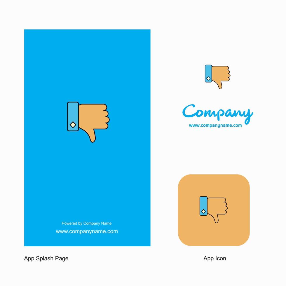 Dislike Company Logo App Icon and Splash Page Design Creative Business App Design Elements vector