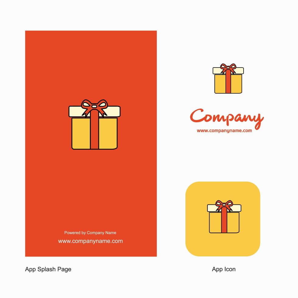 Giftbox Company Logo App Icon and Splash Page Design Creative Business App Design Elements vector