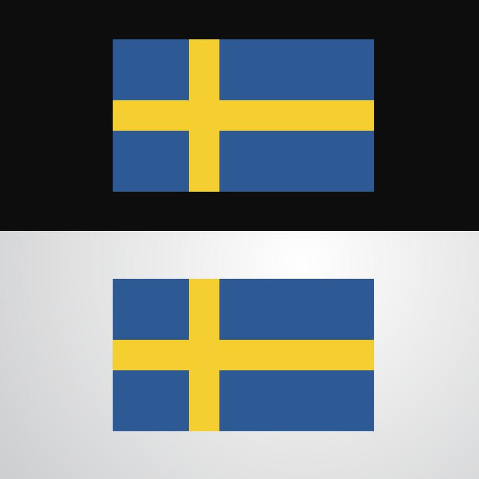 diseño de banner de bandera de suecia vector