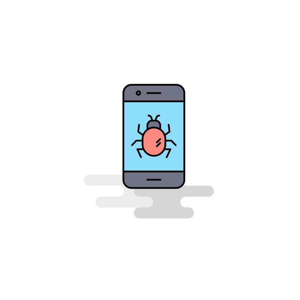 Flat Bug on a smartphone Icon Vector