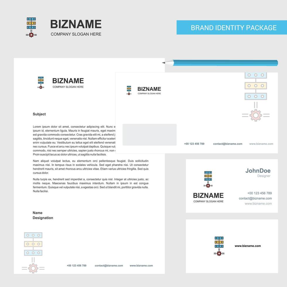 Networks setting Business Letterhead Envelope and visiting Card Design vector template