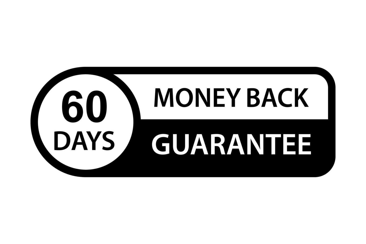 vector de icono de garantía de devolución de dinero de 60 días para diseño gráfico, logotipo, sitio web, redes sociales, aplicación móvil, ilustración de interfaz de usuario
