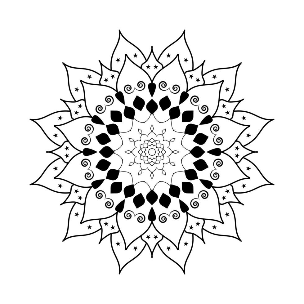 blanco y negro circle line art elementos florales mandala diseño gráficos vector premium